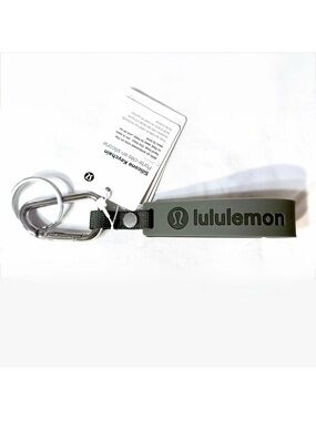 lululemon athletica Olive Green Silicone Key chain with Silver Carabiner NWT